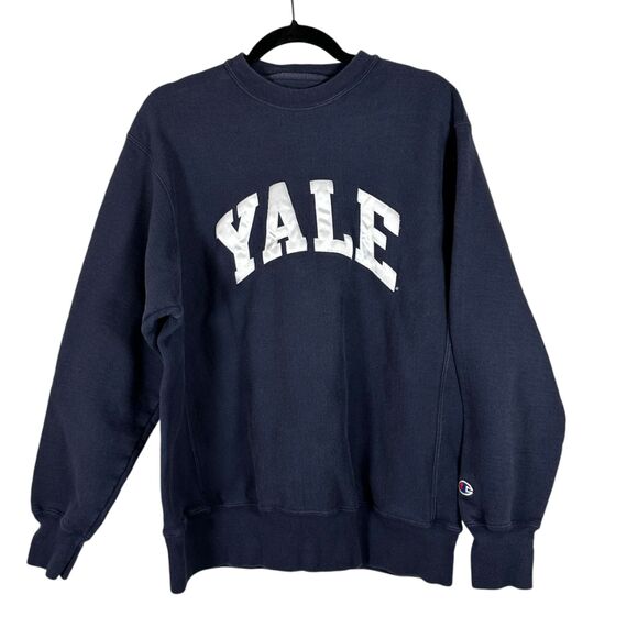 Champion Vintage 2000s Reverse Weave Yale Crewneck Sweater Men's Medium - Picture 1 of 4